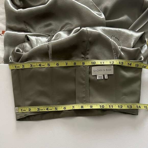 Anthropologie Sachin & Babi Stella Strapless Hammered Back-Slit Gown Mos… - Picture 10 of 16